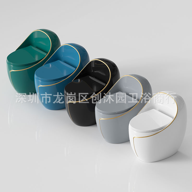 inodoro de asiento de inodoro doméstico pequeño tipo de baño de bombeo de gran impulso inodoro de asiento de inodoro en forma de huevo