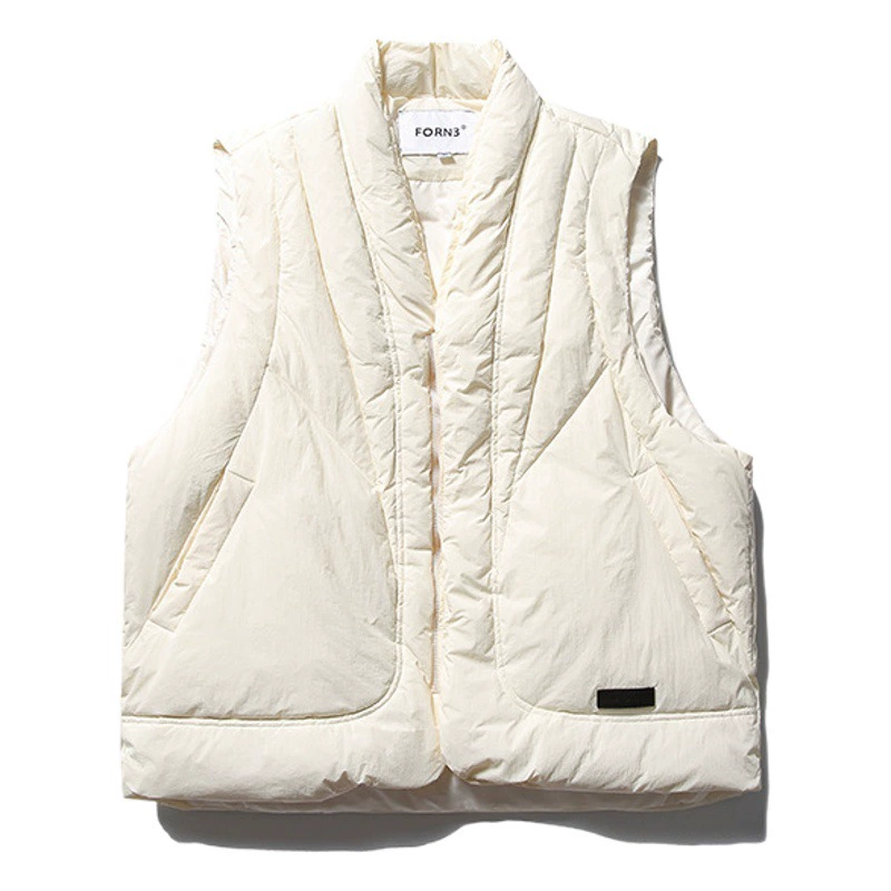 Мужской зимний жилет ATBORDER2023, однотонный, декоративный, с V-образным вырезом, в японском стиле, ретро, без рукавов, модный.
