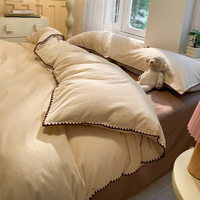 Lana molida junto a la cáscara a rayas de algodón Jensen - Amarillo