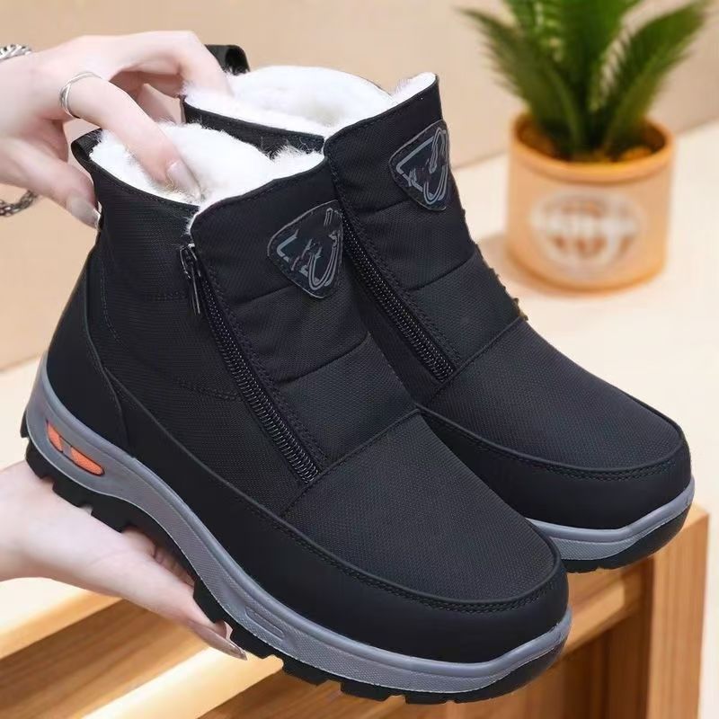 옛 베이징 천 신발, 노인을 위한 겨울 면화, 남성용 벨벳 따뜻한 신발, 미끄럼 방지, 방수, 캐주얼 아빠 신발, 스노우 부츠 일체형