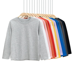 Grrr Korean children's clothing brand children's long sleeve T-shirt solid color advertising shirt 2024 autumn boys bottoming shirt women
