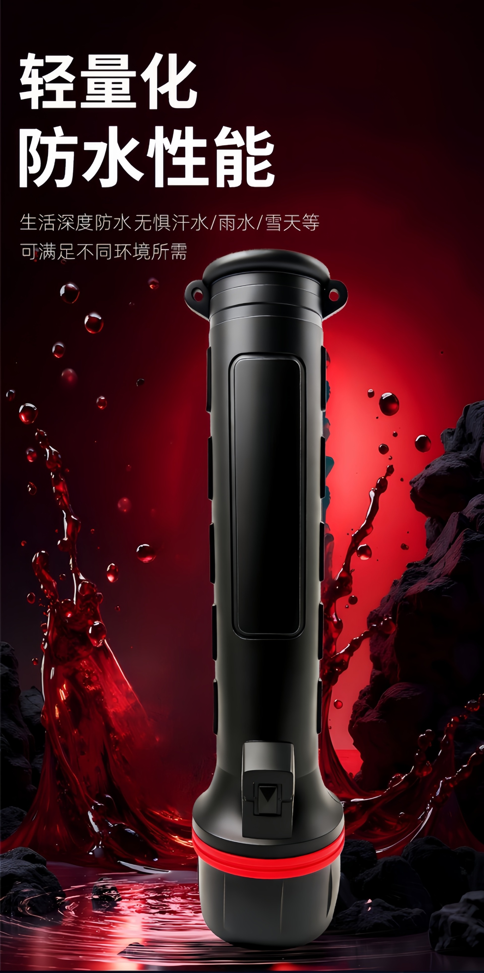 Cross-Border High-Brightness Long-Range Flashlight with Replaceable Battery for Emergency Lighting during Power Outages, Handheld Flashlight for Outdoor Camping