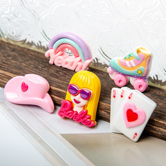 Diyアクセサリークリーム樹脂部品卸売り携帯電話のキーホルダー人形屋の置物休日の女の子