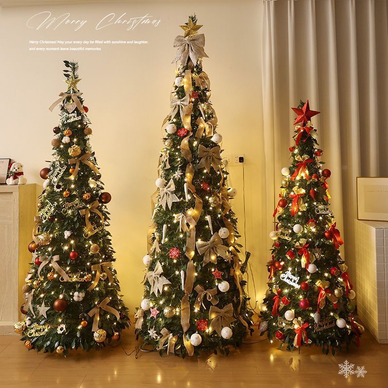 Nuevo árbol de Navidad plegable encryptado luminoso diy decoración de Navidad doméstica en el viento paquete de adornos grandes