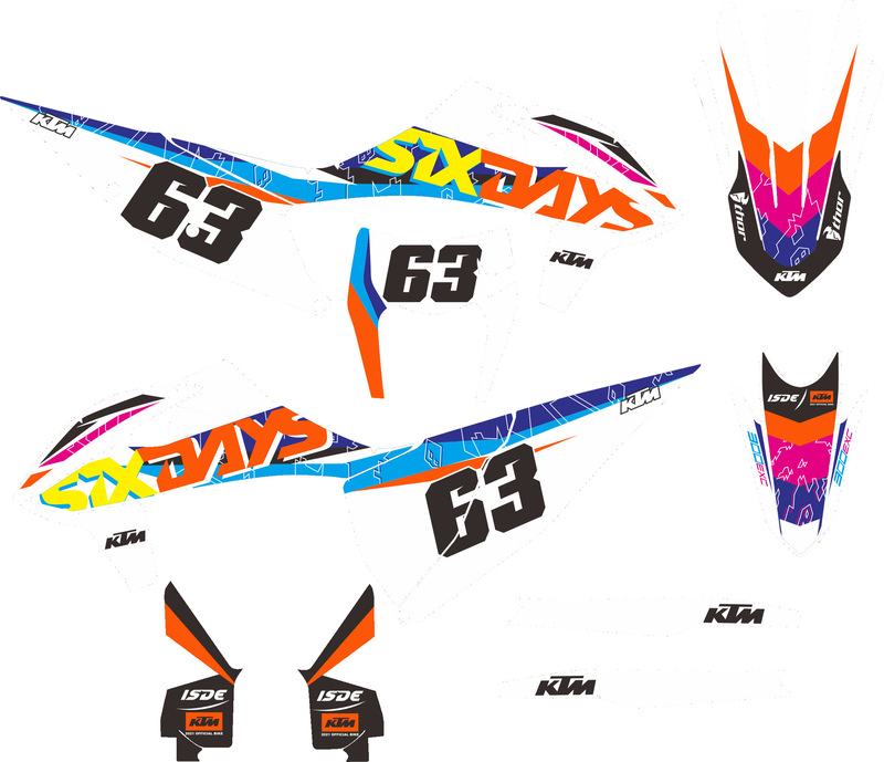 KTM250EXCF ステッカーデカールプリントステッカーフィルム Gaosai モトクロスステッカーレーザーに適しています|undefined