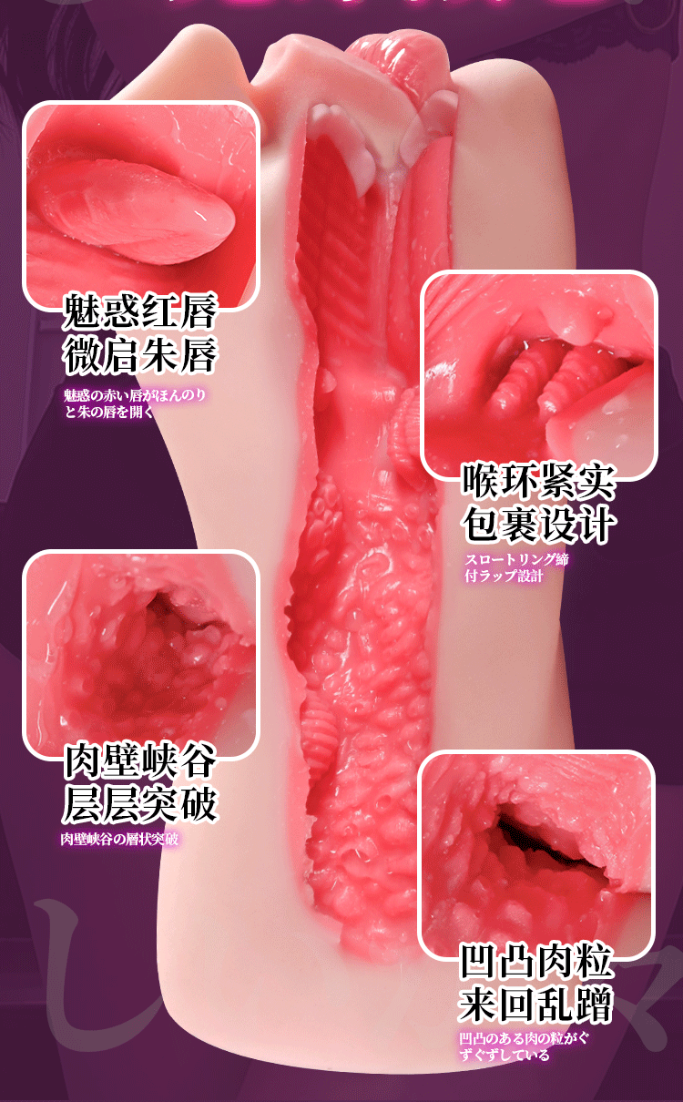 Jiuai Airplane Cup Male Masturbator TPE Manual Mouth Model Insertable Adult Toy — detail image 18