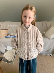 Korean children's clothing girls' coat autumn and winter version baby stylish two-sided wear thick cotton coat cotton children's casual top