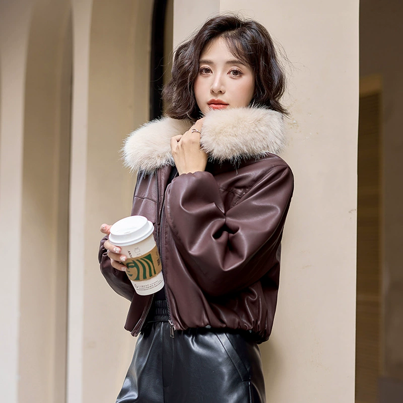 Женская женская бутик кожаная одежда зимой 2024 года 3034 года пояс