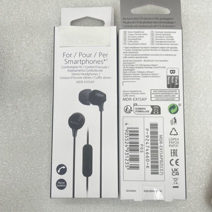 Suitable for Sony Mdr-Ex15Ap In-Ear Headphones, Mobile Phone Line-Controlled Call Headphones with Microphone, Universal Suitable for Sony Mdr-Ex15Ap In-Ear Headphones, Mobile Phone Line-Controlled Call Headphones with Microphone, Universal