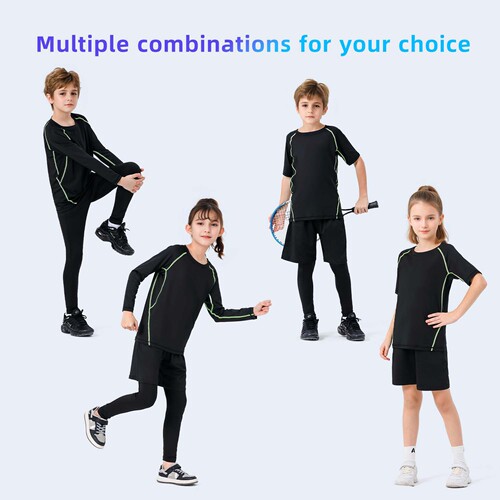 Cross-border international trade men women children sports tight clothing training set basketball football running fitness clothing quick-drying clothing