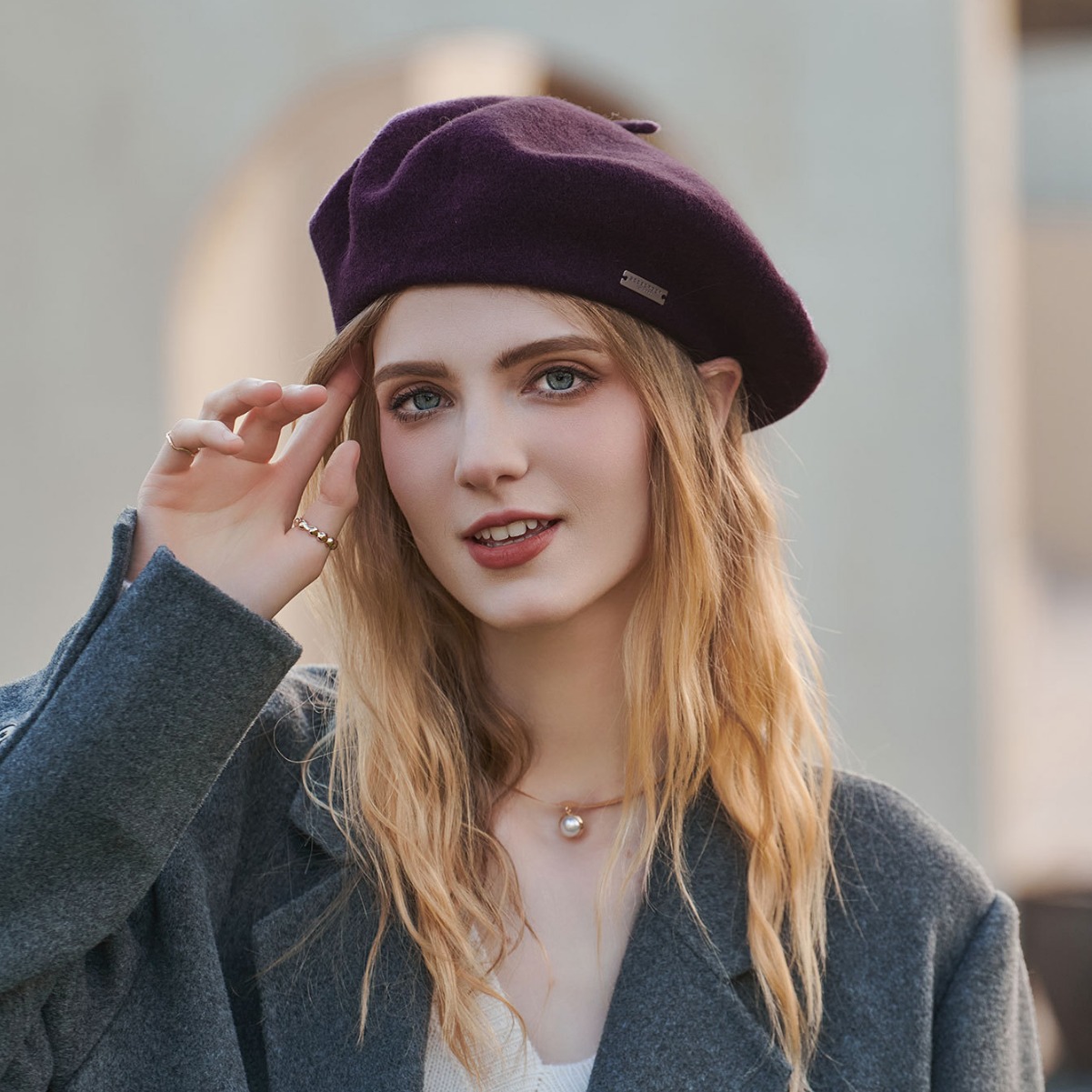 Unisex Autumn and winter 23 color wool beret stylish casual season warm thick solid color all-in-one hat_voghion.com