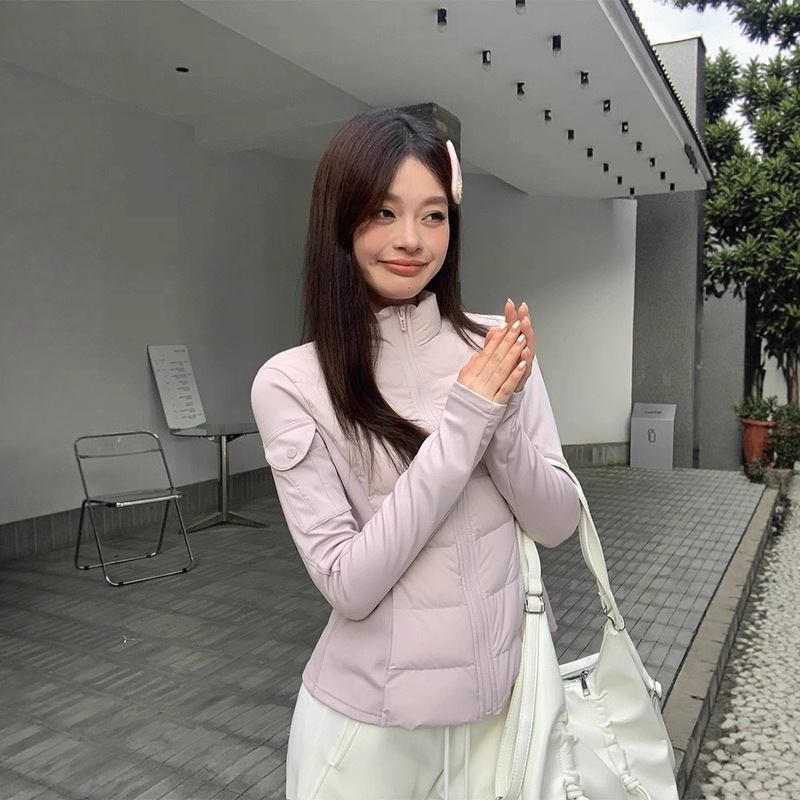 Song Zheng'En Pink Short Lightweight Inner down Jacket for Women, New Winter Warm Waist-Cinching Slim-Fit Base Coat