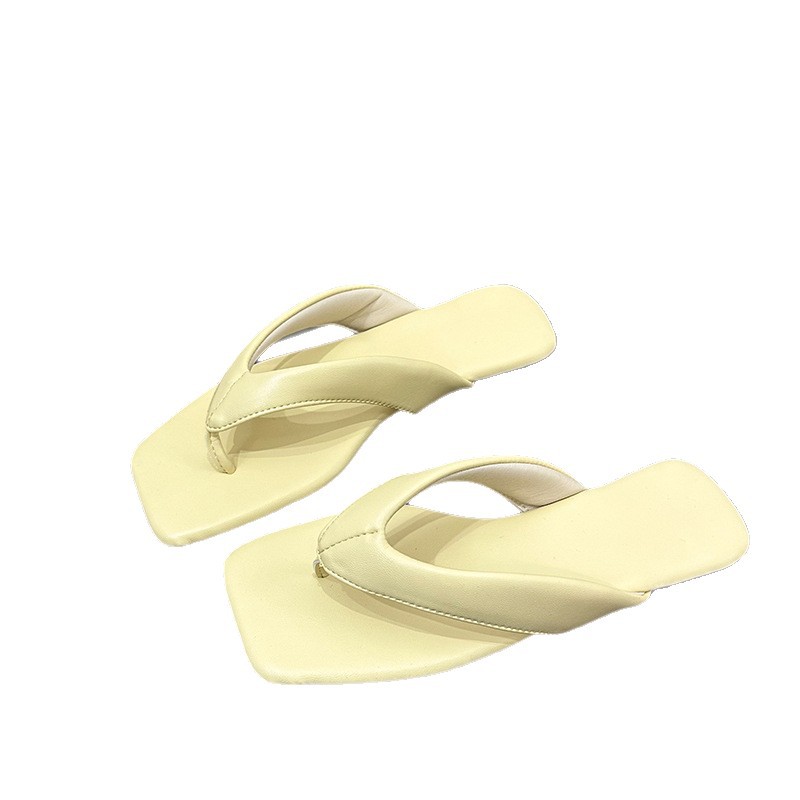Square Toe Flip-Flops For Women Summer 2025 New Style With Dress Beach Shoes High-End Fashion Casual Sandals_vogvips.com