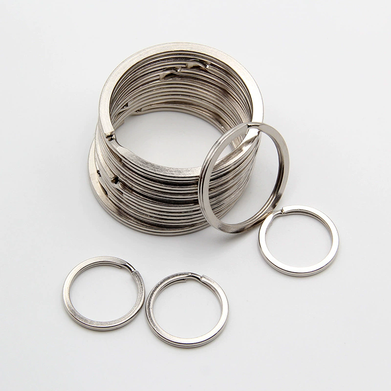 Металлический брелок для ключей, двойное кольцо, аксессуары, плоское кольцо, брелок для ключей, плоское кольцо, брелок для ключей, подвесная цепочка, двухслойный плоский брелок для ключей