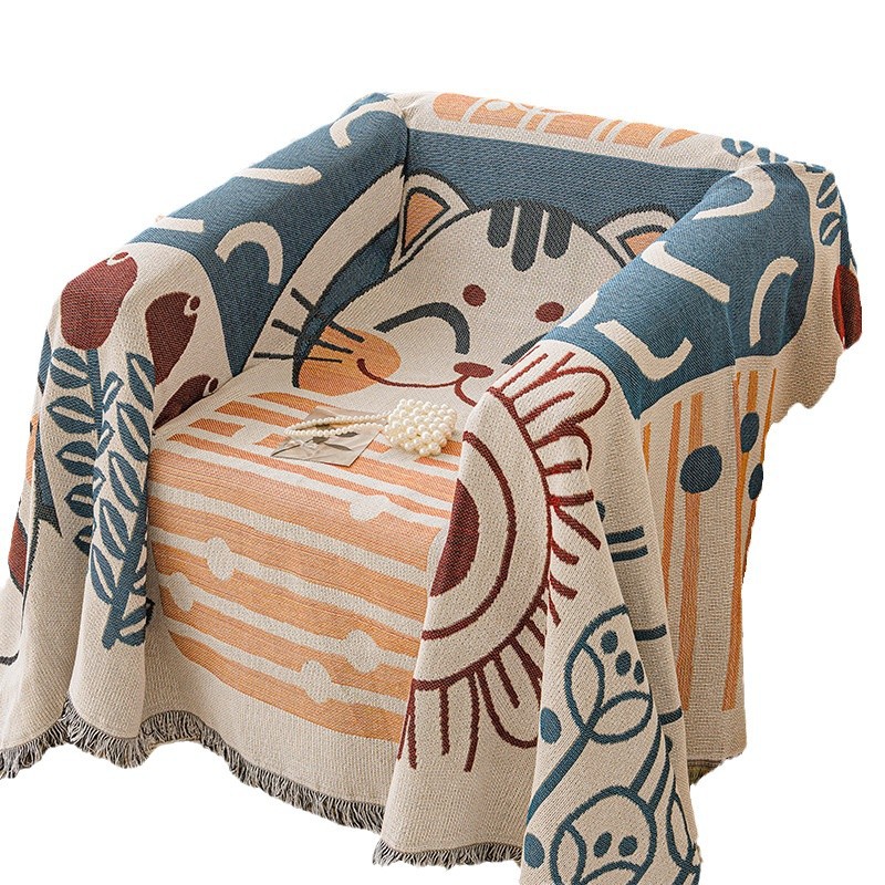 Sofá Cover 2024 nuevo sofá todo incluido tela de cojín de sofá de dibujos animados para una sola persona toalla de tela de sofá anti-cat arañazo mantas de sofá