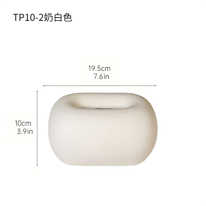 Decoración de caja de pañuelos de cerámica blanca y negra simple moderna decoración de diseño de caja de dibujo de papel de sala de estar de hogar creativo decoración de sentido