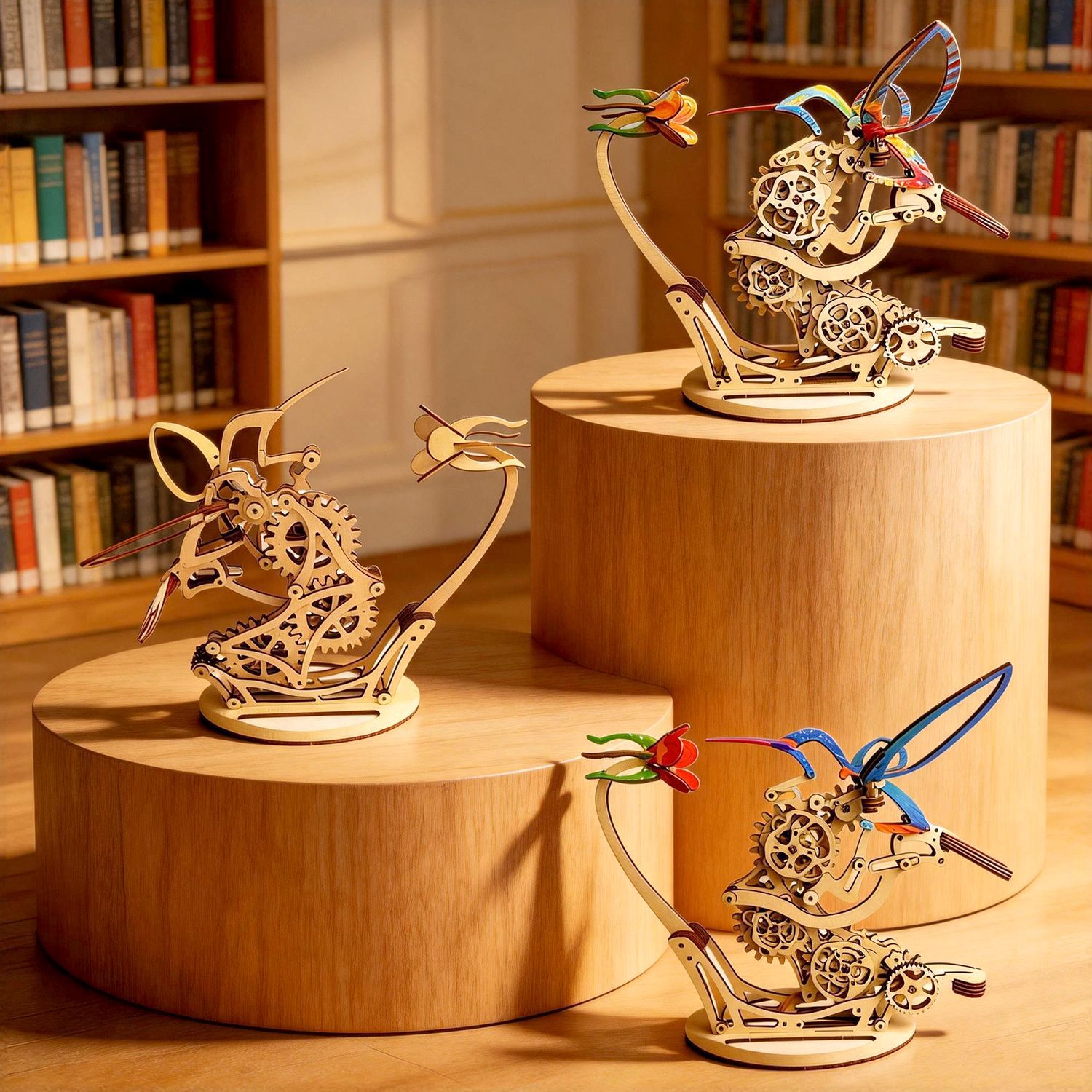 Serie de Colibríes Mecánicos, Modelo de Madera para Armar, Rompecabezas 3D, Juguete Educativo, Decoración