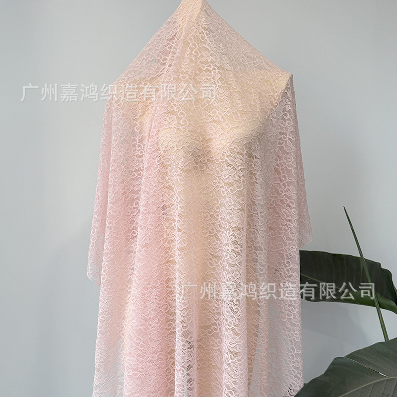 Tejido de encaje de flores pequeñas, encaje elástico de poliamonio, vestido, ropa de mujer, tela de fondo en stock