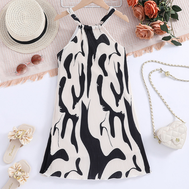 Abbigliamento per bambini nuovo abito da principessa senza maniche con stampa zebrata estiva per ragazze_voghion.com