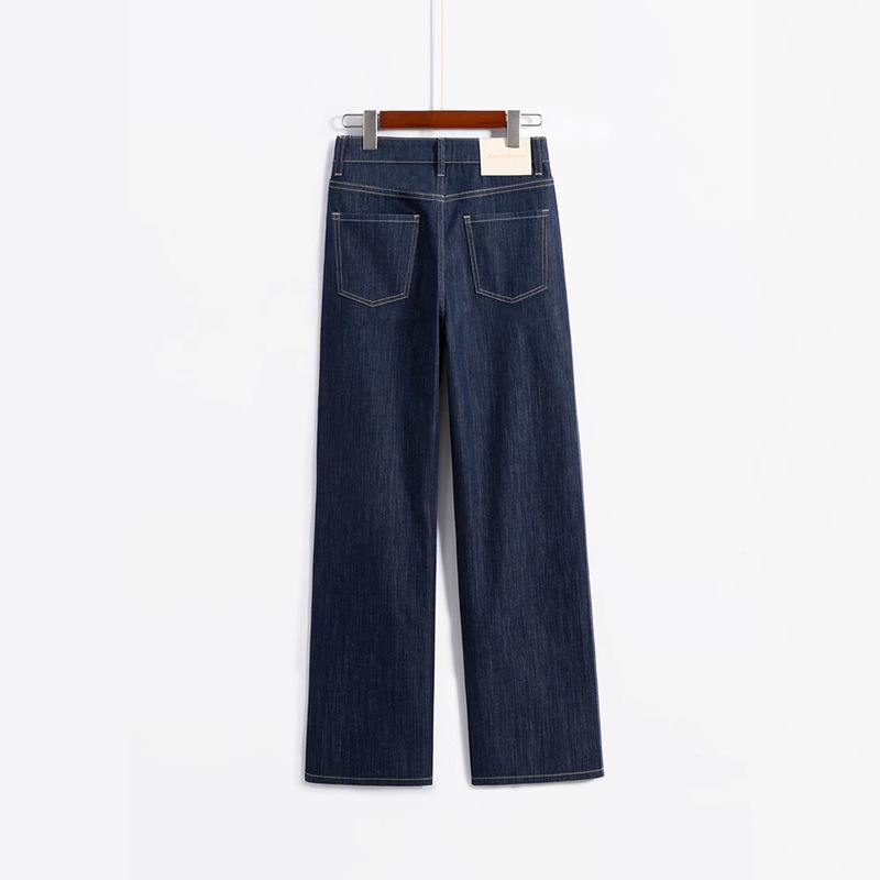 Tannin Blue ~ High Waist Slim Hip Covering Narrow Wide Leg Jeans Women, Summer Straight Jeans Explosions