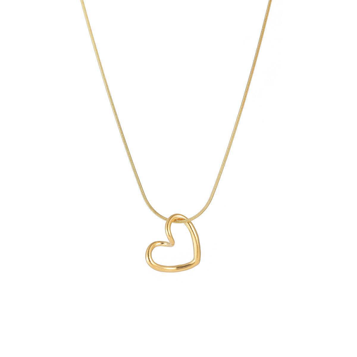 304 Stainless Steel 18K Gold Plated Elegant Lady Plating Heart Shape Pendant Necklace display picture 1