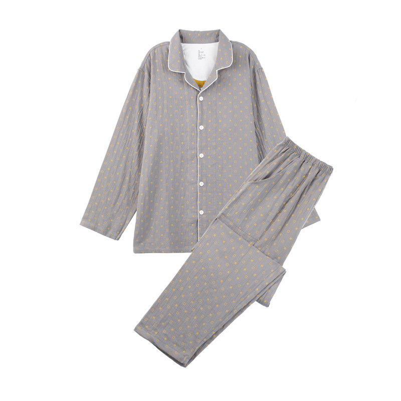 JH Huayan-회색 배경 노란색 도트 남성 스타일