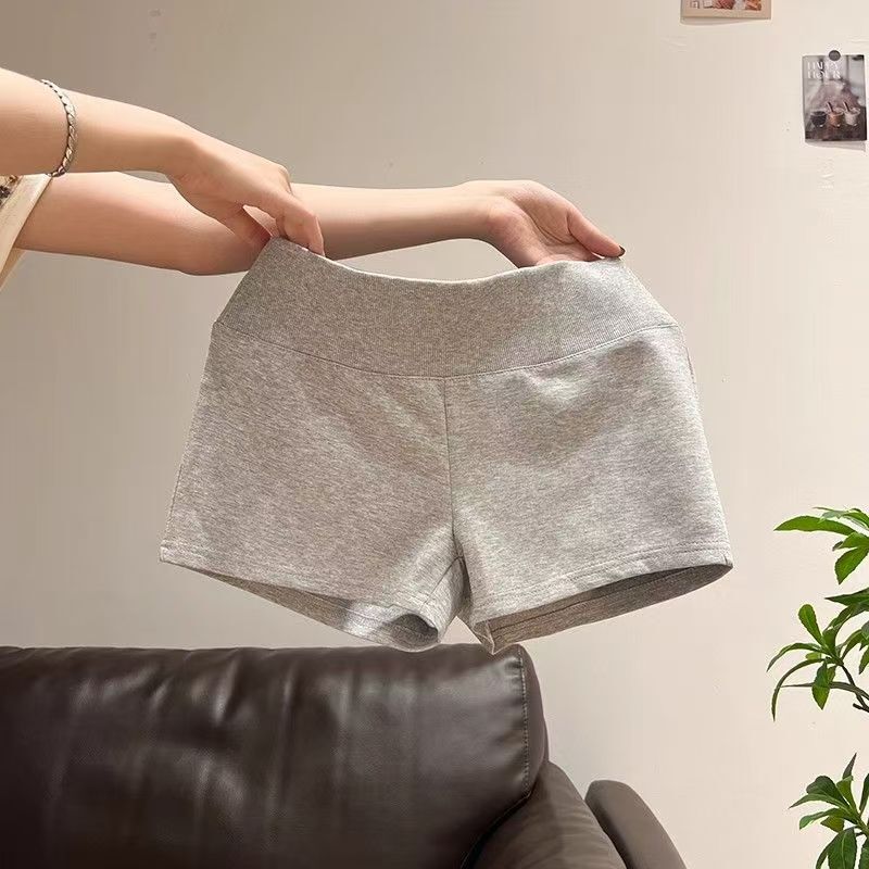Gray Casual Sports Shorts for Women 2026 Summer New Style Simple Straight Shorts for Petite Figures American Style Hot Pants