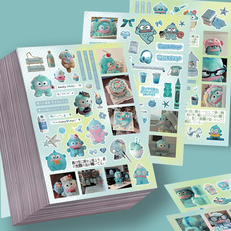 8 Sheets of Ugly Fish Hanton Die-Cut Stickers Sanrio High-Value Instagram-Style Healing Collage Material Pack Waterproof Stickers 8 Sheets of Ugly Fish Hanton Die-Cut Stickers Sanrio High-Value Instagram-Style Healing Collage Material Pack Waterproof Stickers
