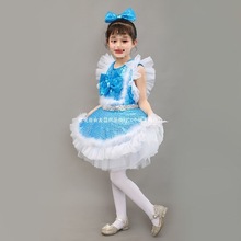 儿童演出服亮片公主裙亮闪闪小孩裙子亮片裙纱裙舞蹈服可爱甜美女