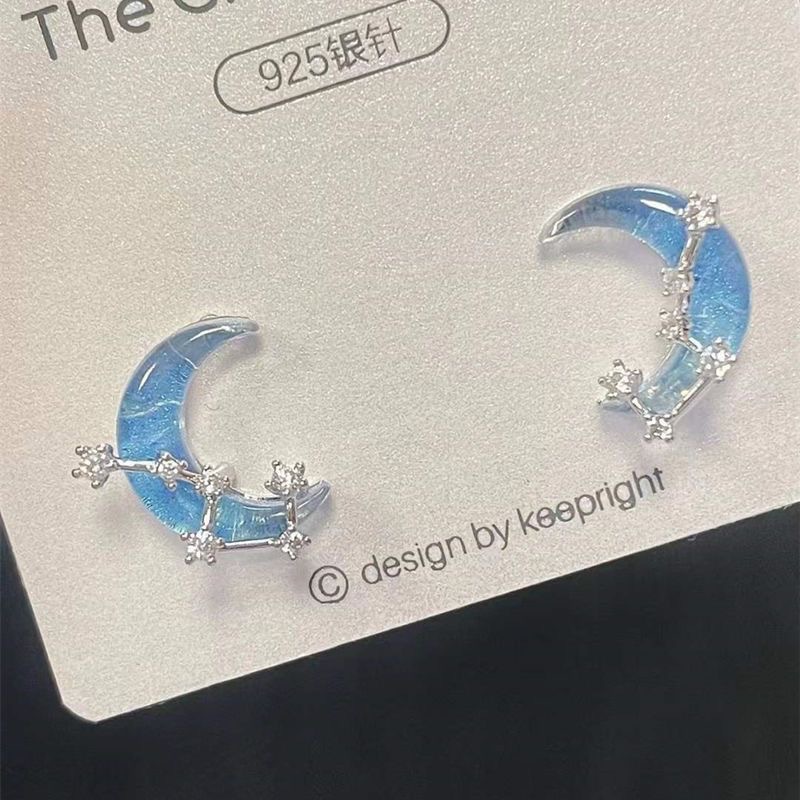 1 Pair Simple Style Commute Star Heart Shape Butterfly Plating Inlay Alloy Artificial Gemstones Ear Studs display picture 2