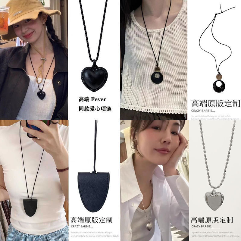 Fever Black Love Necklace Niche Design Fashion Simple Joker High-end Accessories Ins Heart-shaped Explosions