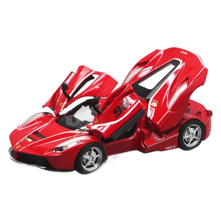 Jiaye rojo FX versión de pista modelo de coche de aleación Tire hacia atrás sonido y luz coche de juguete puerta coche deportivo 32164 en caja