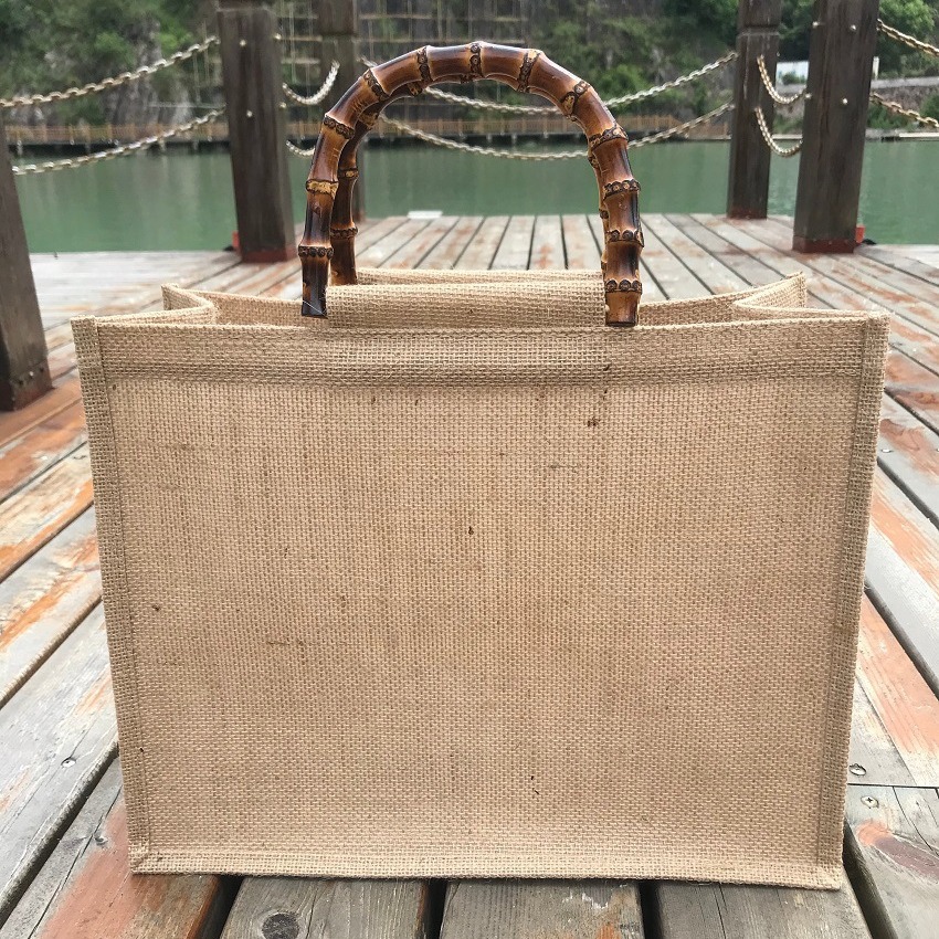 无印麻布袋复古竹节麻布袋黄麻手提袋礼品棉麻logo茶叶麻布现货