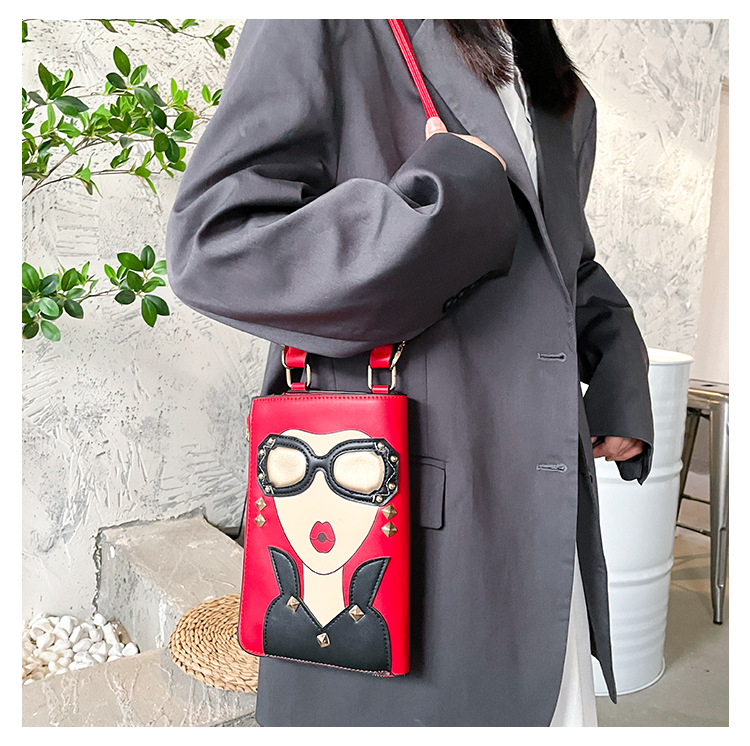 345g Weight Cotton Lining Material Sewing Thread Fashion Element Zipper Closure Type Single Shoulder Strap Strap Type Crossbody Bag Bags Type Casual, Shopping Occasion Pu Leather Material Human Pattern All Seasons Season Women's Gender Streetwear Style Square Shape Medium Size Women's Medium Pu Leather Human Streetwear Sewing Thread Square Zipper Crossbody Bag 19