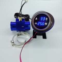 改装数字圆形电子水温表3米线塞12V24V通用适用农机货车水温表