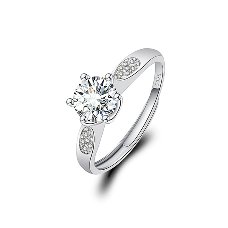 Adjustable wedding ring, 1‑carat style, light‑luxury design, multiple motif options