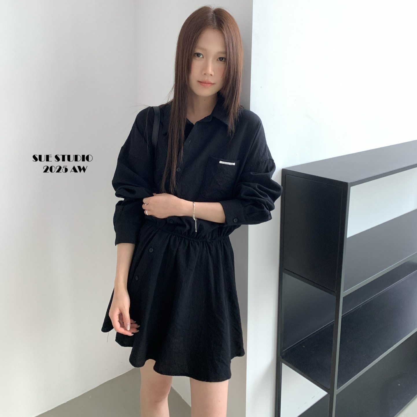 特价不退不换十三行法式复古风收腰衬衫中长裙休闲连衣裙女81015