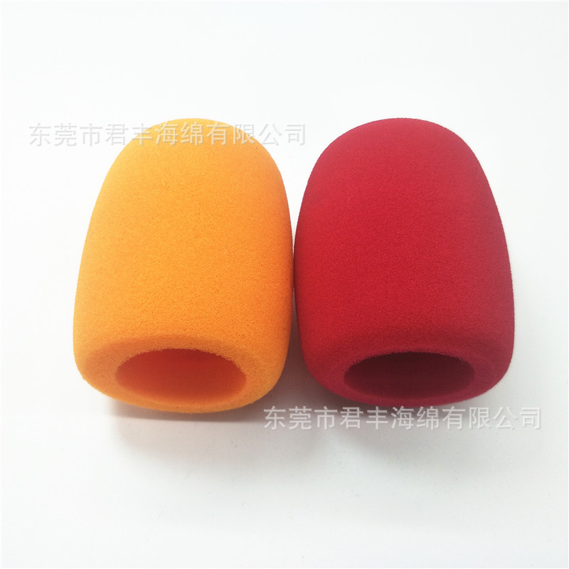 彩色吸音海绵话筒套 O型KTV麦克风套话筒头套 话筒植绒海绵