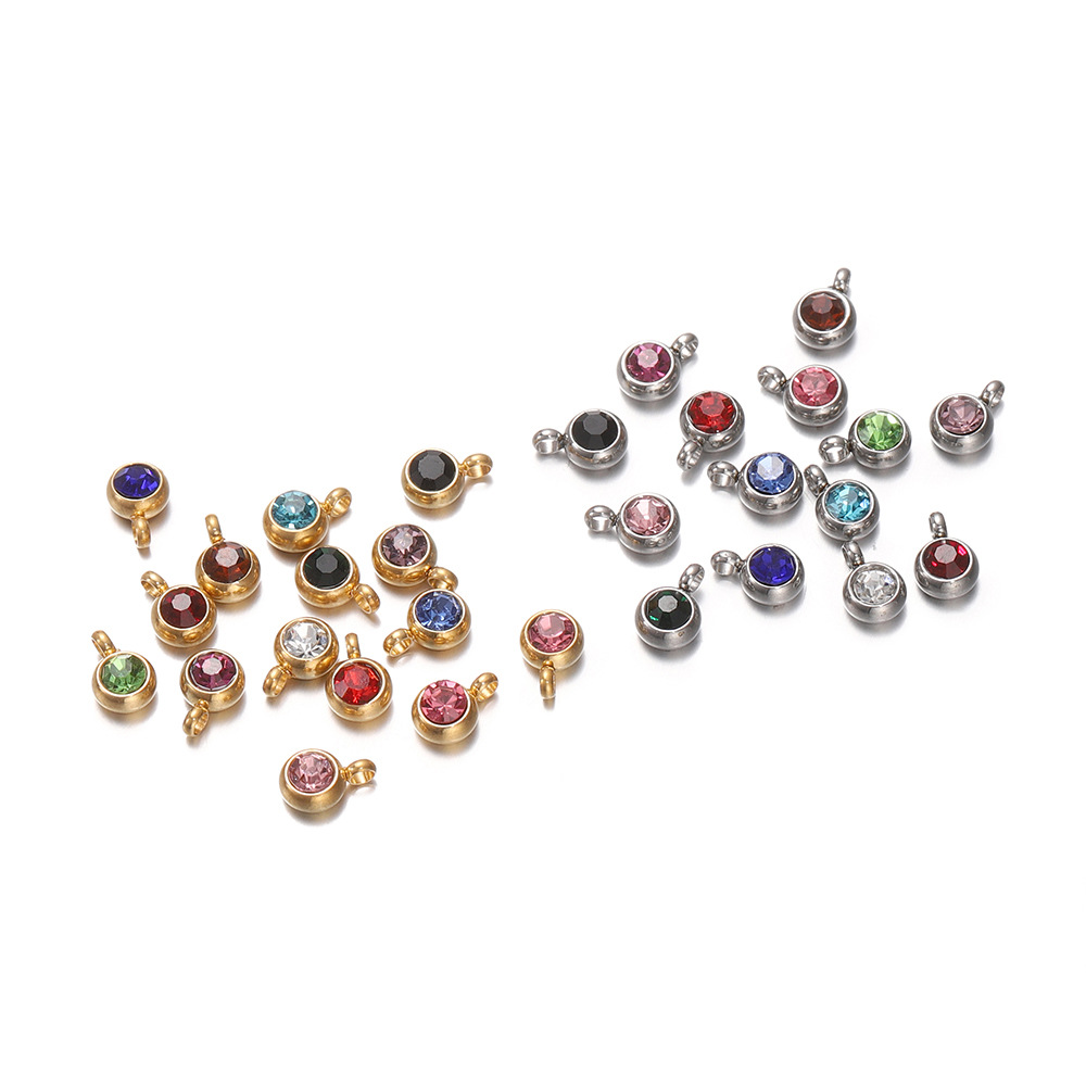 8g Weight Pendant Jewelry Making Type Birthstone Inlay Material DIY Jewelry Accessories Classification 10 PCS/Package Quantity 304 Stainless Steel Material Round Pattern Inlay Design Simple Style, Classic Style Style 10 PCS/Package 304 Stainless Steel Birthstone Round Pendant 9