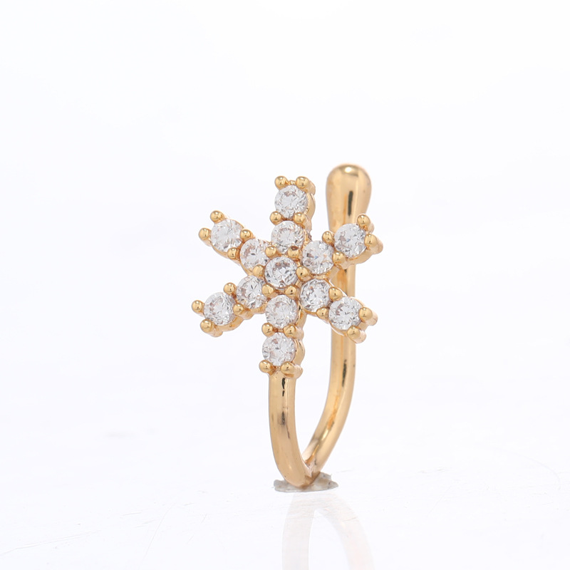 Fashion Moon Crown Alloy Inlay Zircon Nose Ring 1 Piece