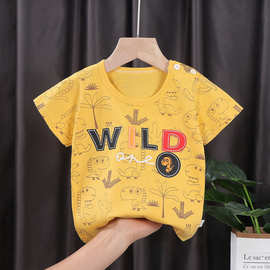 2025婴儿男童上衣儿童短袖t恤童装一件纯棉代发夏季女童夏装宝宝