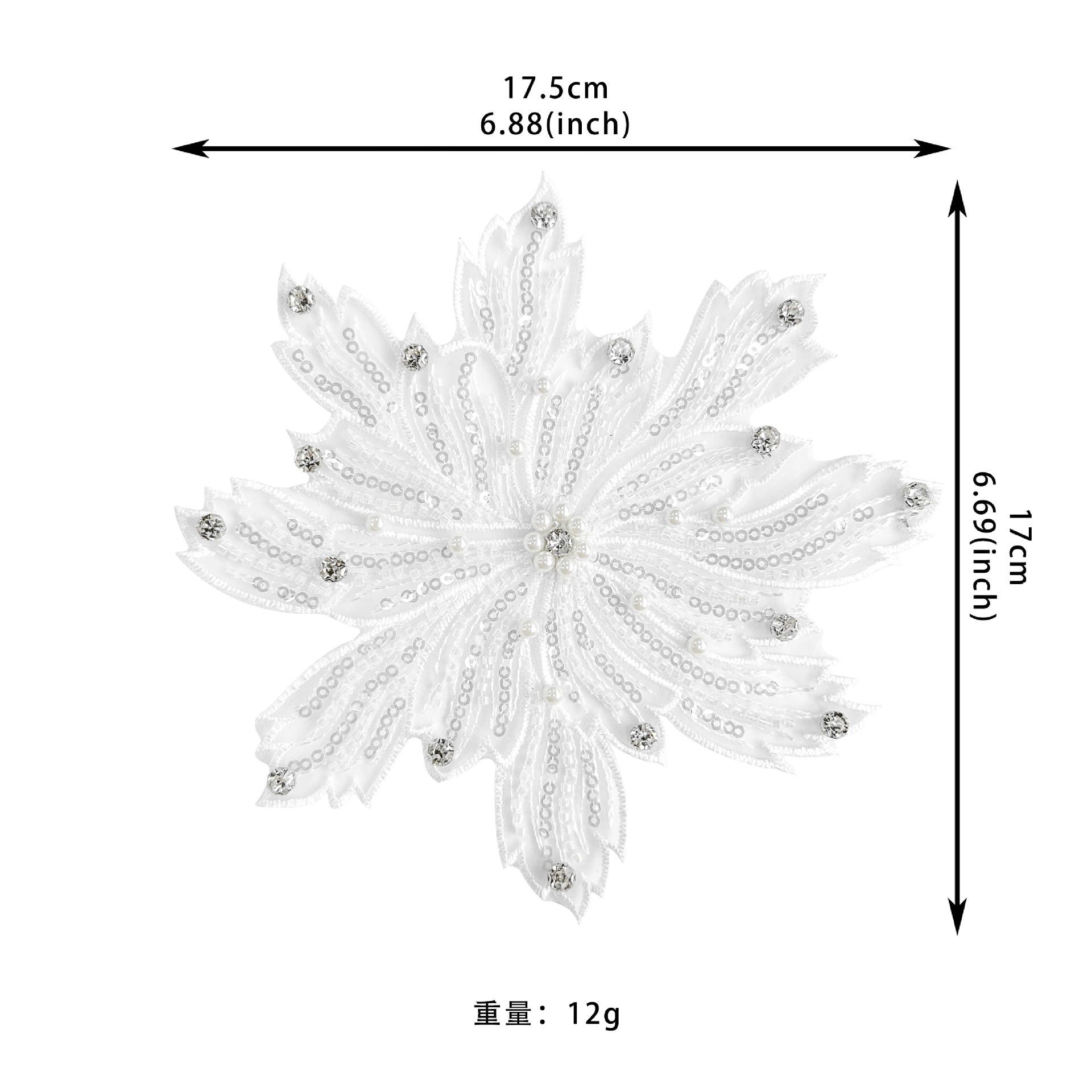 Costura a mano de cristal flores de diamante DIY Lolita Oganza vestido de mujer tocado de cabeza accesorios encaje bordado tridimensional
