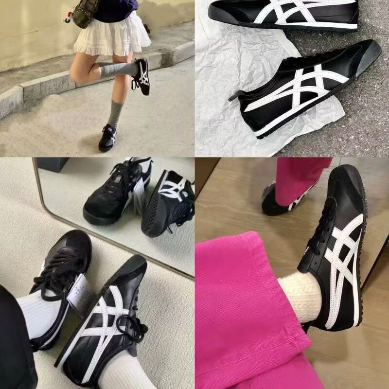純原莆田経典鬼塚虎Tiger巴斯光年白黒復古男女徳迅靴一足ペダル靴|undefined