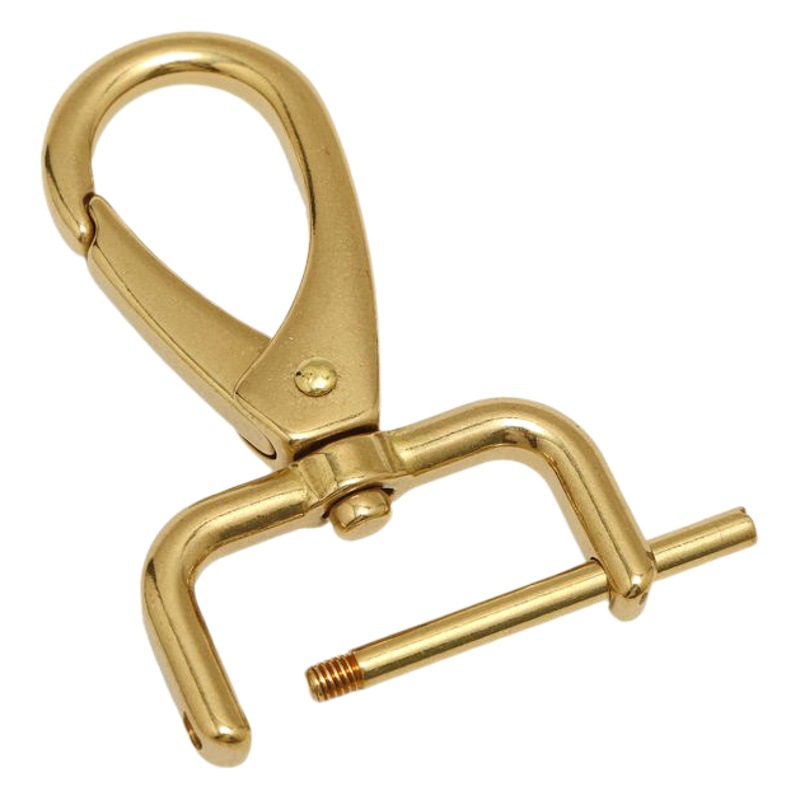 Pure copper hook buckle detachable wire-free hook buckle bag strap hanging buckle hardware lock handmade leather accessories screw brass dog buckle