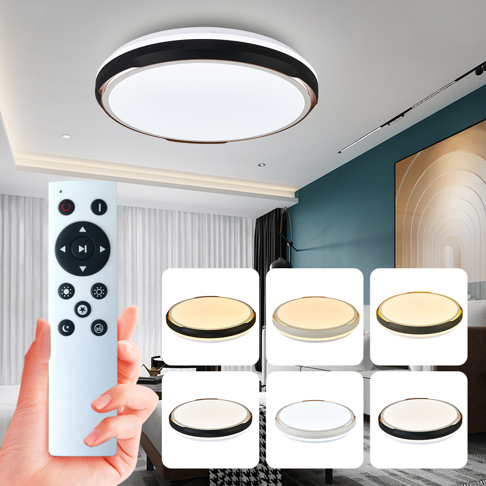 現(xiàn)代簡約LED吸頂燈智能遙控?zé)o極調(diào)光72W家用臥室燈客廳燈中山燈飾