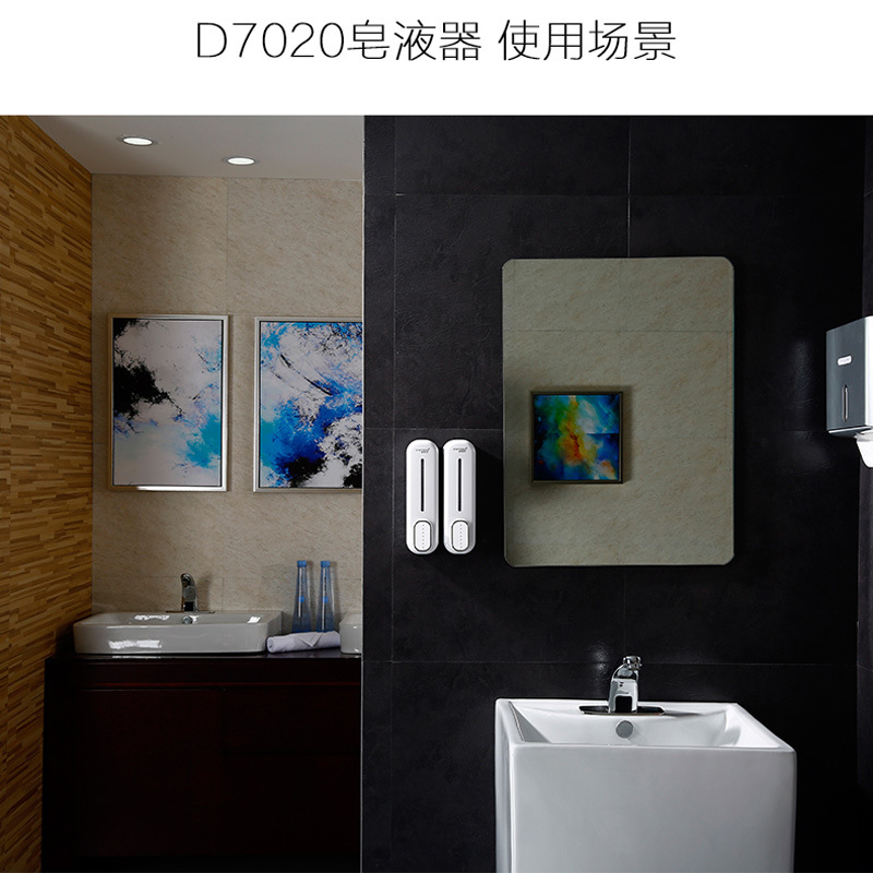 酒店手动双头皂液器浴室挂壁式洗发水沐浴露盒给皂盒洗手液盒批发