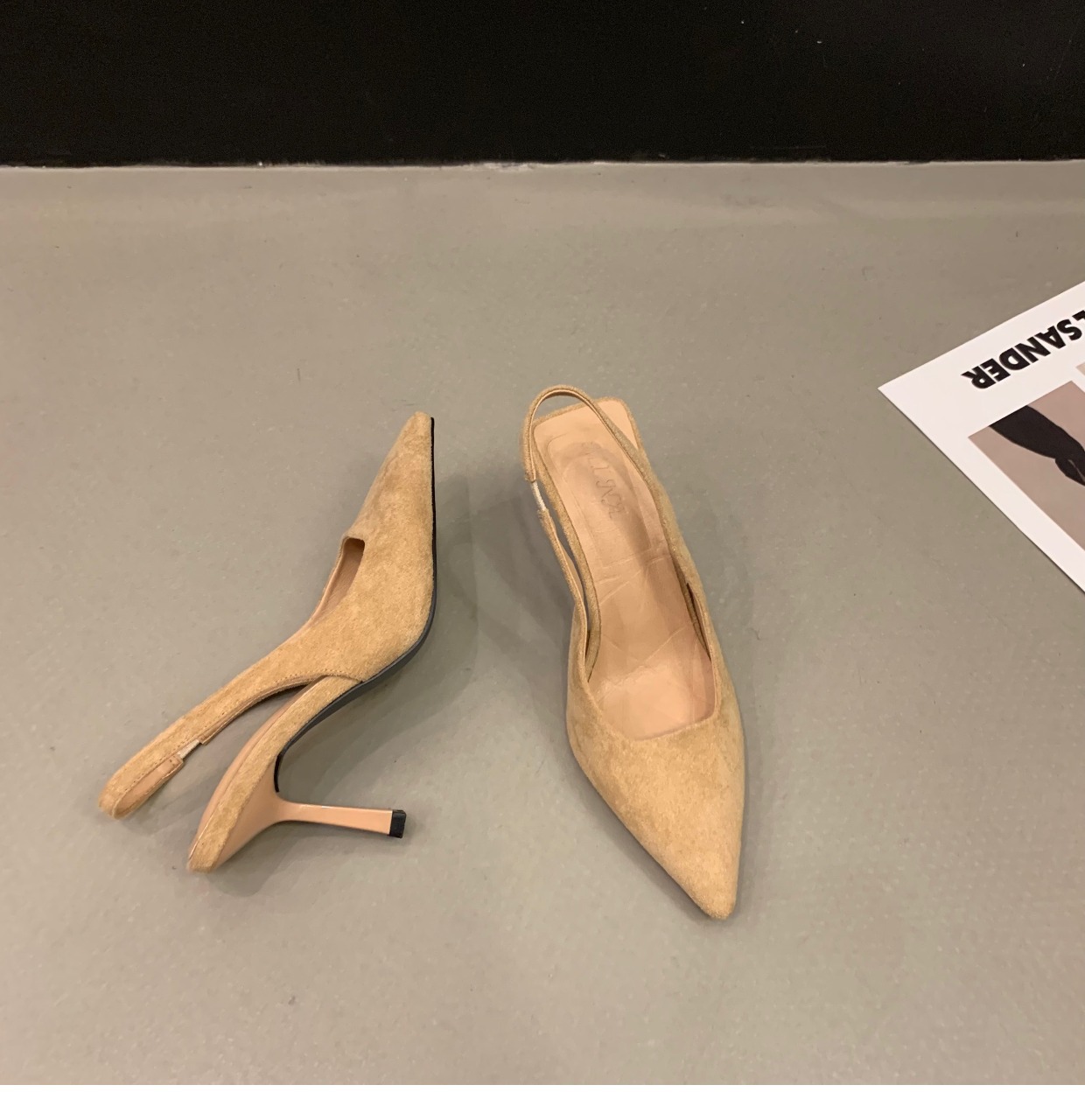 Niche French high-heeled black toe sandals fairy shoes 2023 new spring and summer pointed toe temperament single shoes_voghion.com