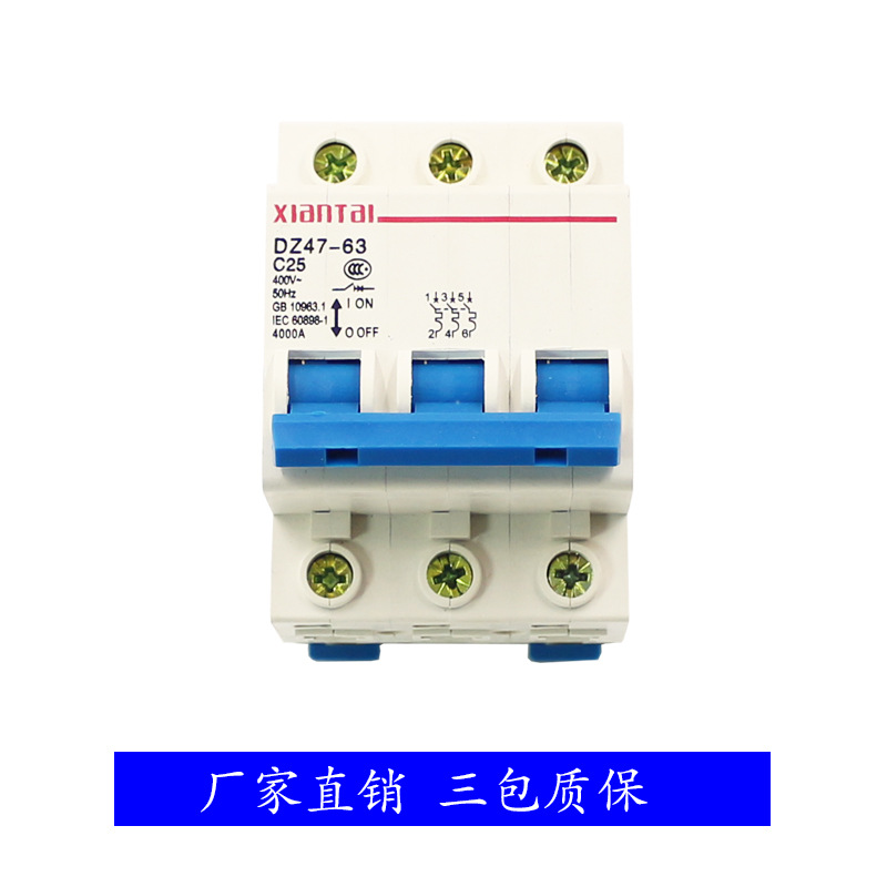 仙泰3P25家用小型断路器 DZ47-63空气开关 温州厂家供应低压电气