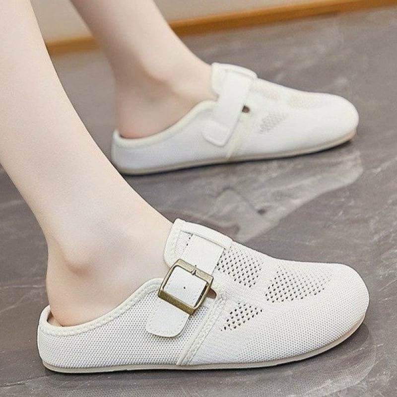 Туфли Birkenstock для беременных, закрытые мюли для женщин, новый стиль лета 2025, дышащие сандалии с сетчатой ​​вязкой.