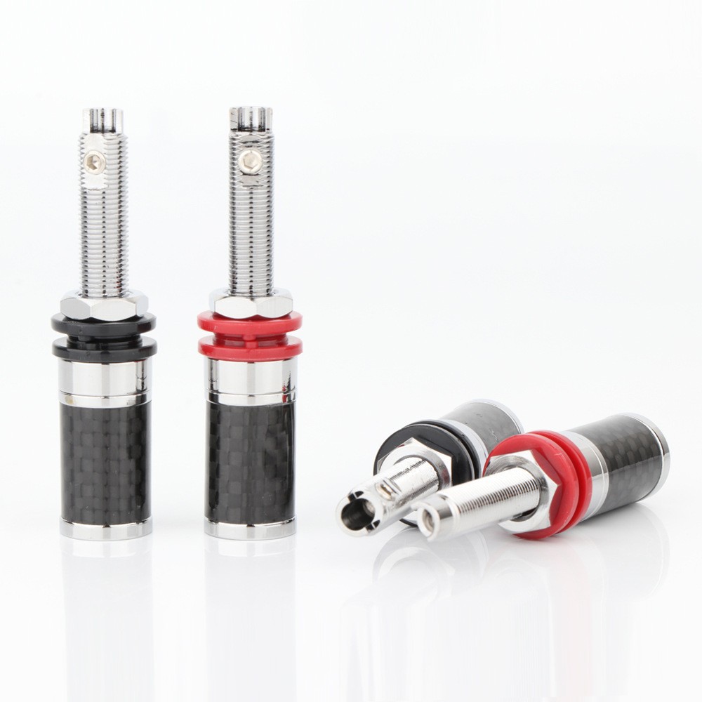 Preffair Carbon Fiber Chrome-Plated Amplifier Speaker Terminal Hifi Fever Audio Speaker Terminal